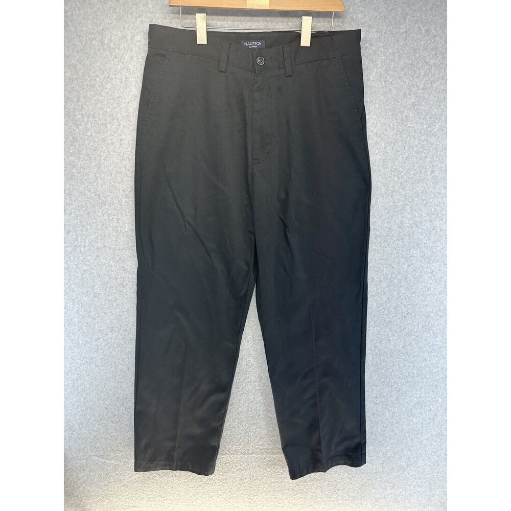 Nautica Mens Dress Pants Size W32 X L29.5 (As Measured) Black Straight Leg